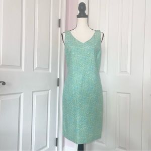Tommy Hilfiger aqua blue and yellow paosley design sleeveless summer dress sz 8
